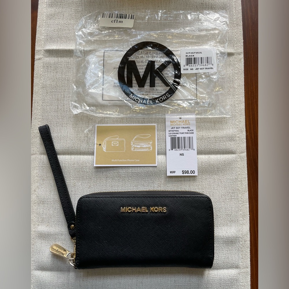Michael Kors Black Wallet with Gold Accents